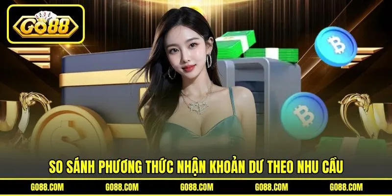 So sánh phương thức nhận khoản dư theo nhu cầu